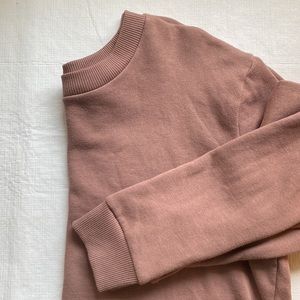 cropped brown sweatshirt